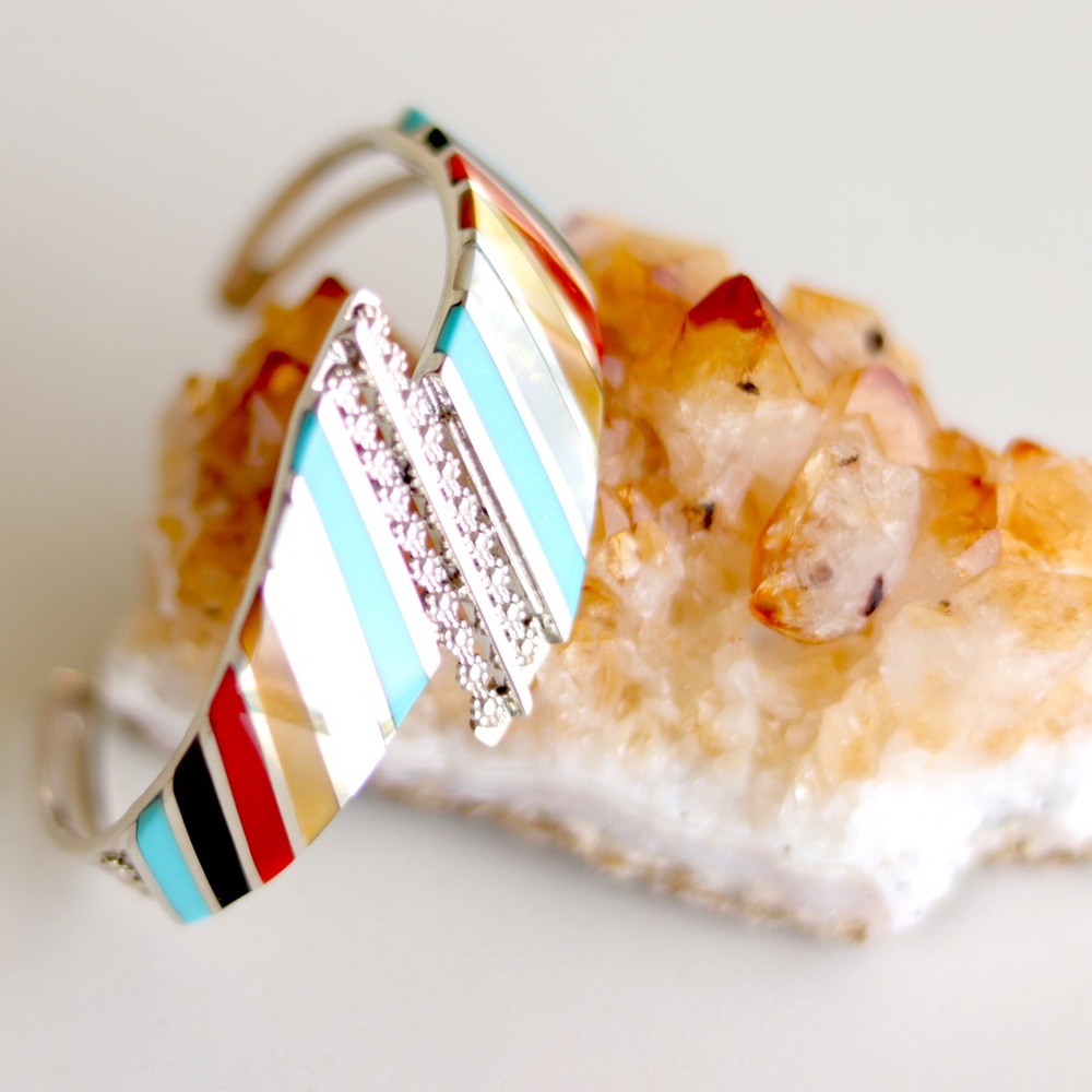 Fabian Sheyka - Zuni Sterling Silver Multi-Stone